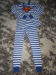 Kids Hanna Andersson DC Superman™ Striped Long John Pajama Set size M medium - Picture 1 of 5