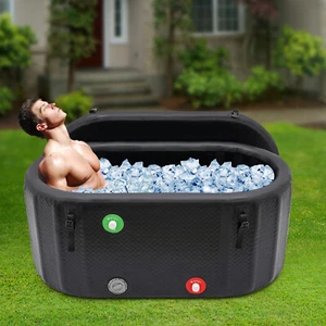 275L Inflatable Bathtub Adult Ice Bathtub Bathing Bath Tube w/ Pump Freestanding - Picture 1 of 24