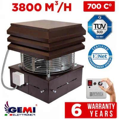 GEMI CHIMNEY FAN FOR FIREPLACE BARBECUE exhaust fan, Flue fan 110 VOLTS (For USA)