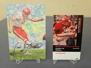 JAN STENERUD "#3" Signed 1991 HOF Goal Line Art Card GLAC - #/5,000 - CSA SHOW - Picture 1 of 2