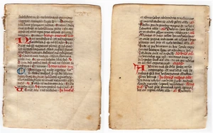 Leaf ca. 1450 from a Breviary - Illuminated Manuscript - Vellum - Picture 1 of 1