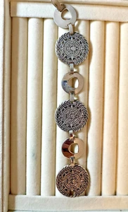 Vintage Mexiko Sterlingsilber 925 Azteken Kalender Armband 8" Mark Mexico 45 Gramm - Bild 1 von 6