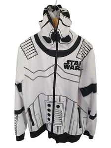star wars black white full zip storm trooper hoodie jacket size XL - Picture 1 of 17