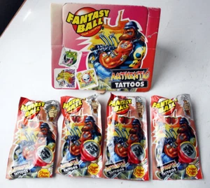 4X VINTAGE CHUPA CHUPS FANTASY BALL GUM LOLLIPOP + TATTOO NEW SEALED NOS ! - Picture 1 of 6