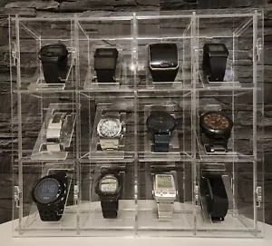 12 Watch Jewellery Collection Display Frame Case Stand Wall Cabinet with COVER - Picture 1 of 13