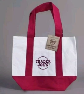 Neu mit Etikett - Trader Joe's 2024 exklusive Mini Canvas Beuteltasche Tasche - rot - ausverkauft - Bild 1 von 1