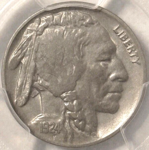 1924 D BUFFALO NICKEL, EXCEPTIONAL CONDITION, PCGS GRADED XF45 CAC Cover