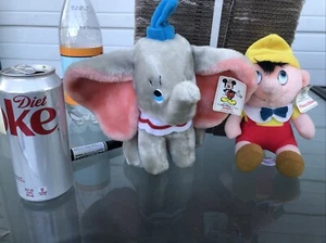 Vintage 1980er Disneyland Walt Disney World Dumbo Elefant + Pinocchio Plüsch - Bild 1 von 19