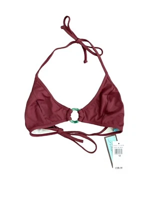 Raro Top de Bikini Letarte Maui Hawaii Marrón Con Piedra Verde Talla 12 Nuevo con Etiquetas $108 Foto 1 de 4