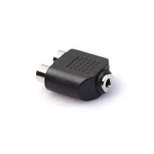 3.5mm Jack Stereo Female to 2RCA Female Phono Y Splitter Adaptor Connector Cable - Picture 1 of 6