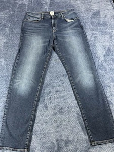 Pantalones de mezclilla para hombre Flint And Tinder 32/30 corte cónico azul hechos en EE. UU. lavado oscuro - Imagen 1 de 10