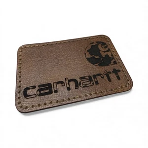 Carhartt Logo Camo  Patch - Square - Brown Leather - Hat Patch - Picture 1 of 2