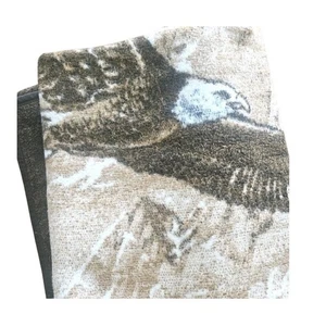 Vintage Biederlack Bald Eagle Blanket Queen Reversible Wildlife Cabin Lodge USA - Picture 1 of 4