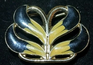 Precioso tono dorado/esmalte vintage?Hebilla de cinturón? J66Grnd* - Imagen 1 de 6