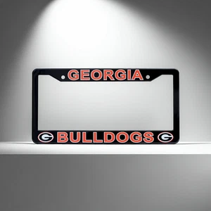 Georgia Bulldogs UGA Black License Plate Frame Cover - EliteAuto3K - Picture 1 of 12
