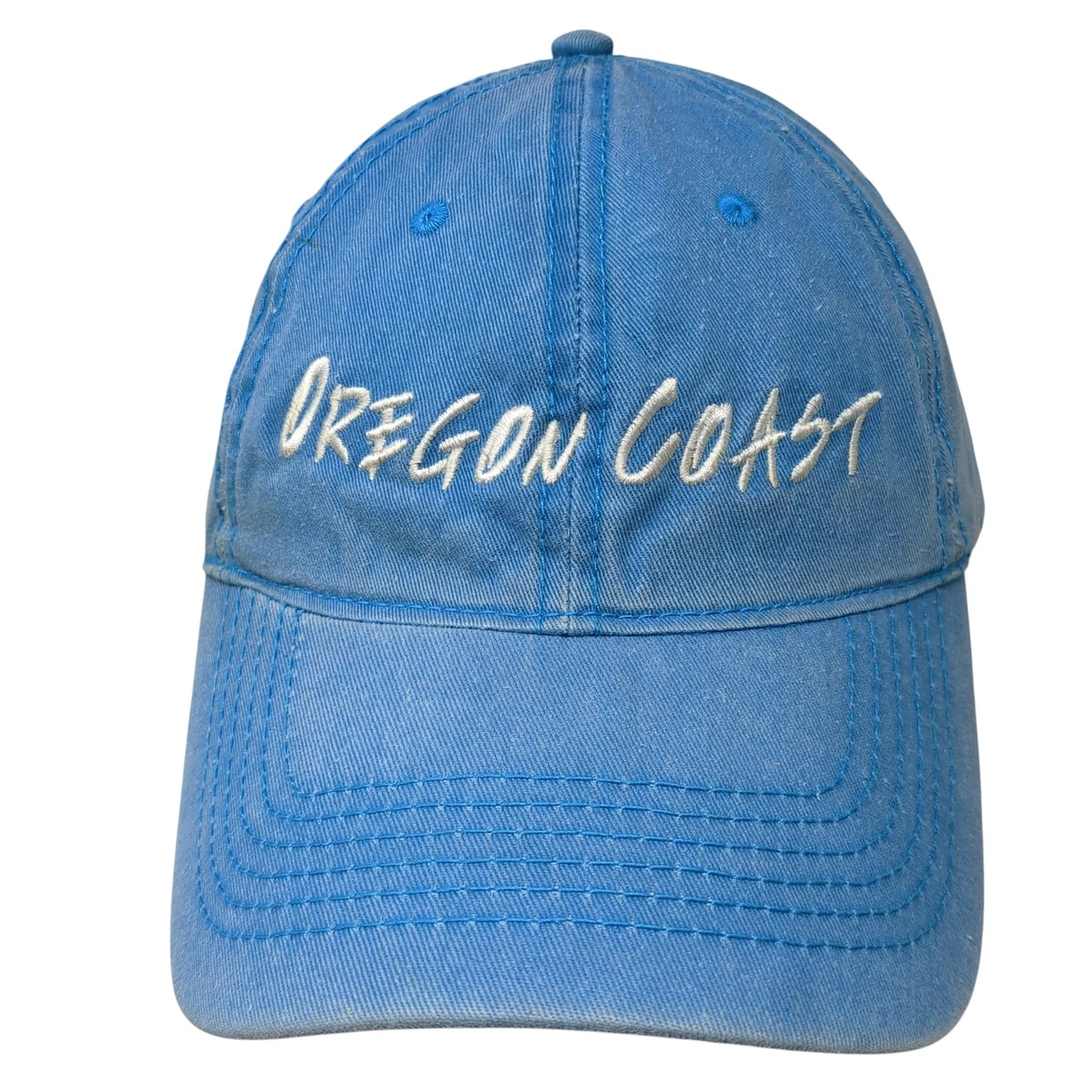 Adjustable Cotton Working Cap With Buttons - Unisex, Made In USA, Blue Triangles Design - View #8