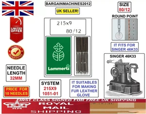 SEWING MACHINE NEEDLES SINGER  INDUSTRIAL 29K DLX4 332LL 29X4 TW SIZE 120/19 - Picture 1 of 1