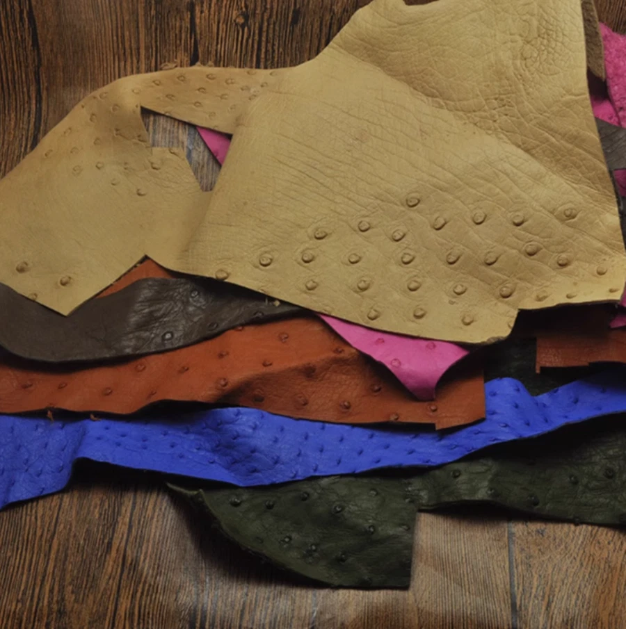 500 g de cuero para cuello de avestruz piel cuero multicolor avestruz hágalo usted mismo material artesanal Foto 1 de 4