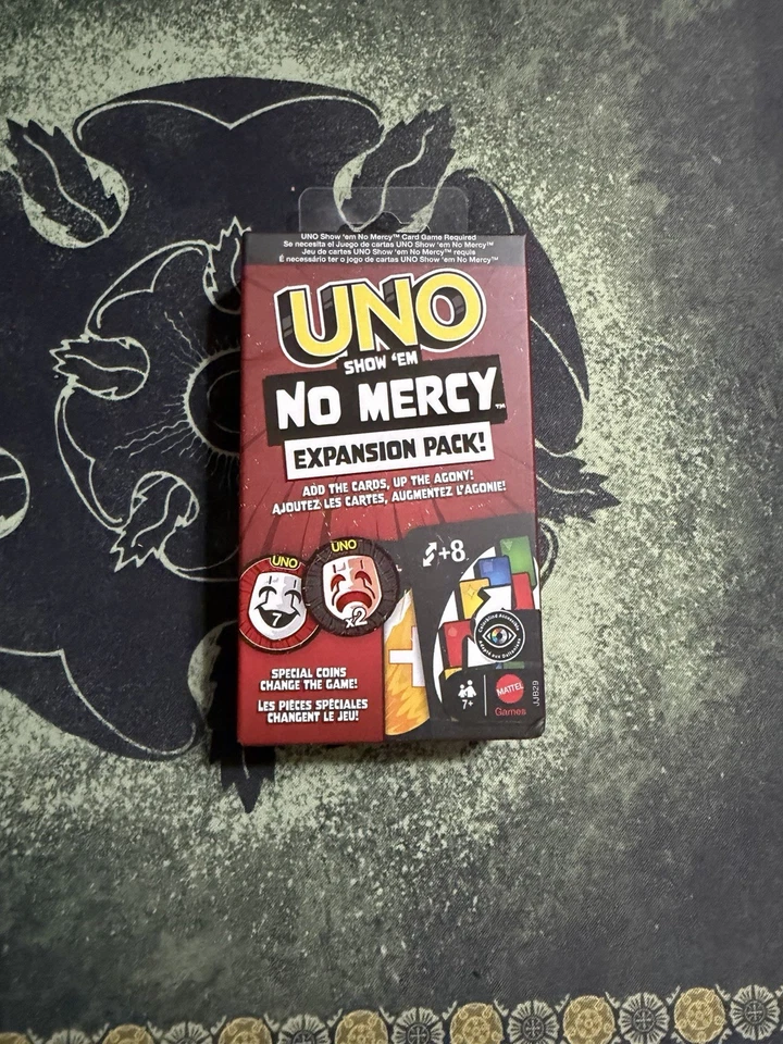 Mattel UNO Show 'Em NO MERCY Card Game EXPANSION PACK. In Hand. NEW Mattel Coins - Image 1 of 2