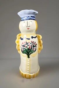 Gritter Van Noord Heather Lane Pottery ANGEL Candle Holder Vase Hand Painted - Picture 1 of 7