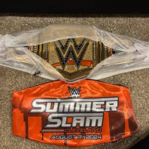 WWE Cleveland SUMMERSLAM UNDISPUTED CHAMPIONSHIP BELT 2024 Bag And Jewels - Picture 1 of 16