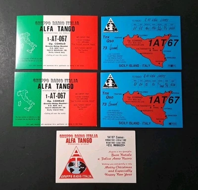 Alfa Tango 1AT67 Italy Sicily QSL & Xmas Greeting Cards Lot (5) DX Radio CB - Image 1 of 4