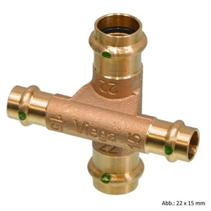 Viega Sanpress Kreuzstück, aus Rotguss, Modell 2248, 28 x 15 mm - Bild 1 von 1