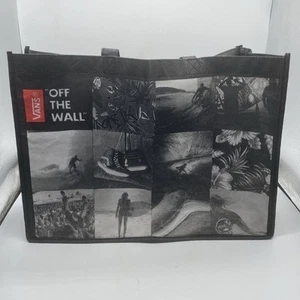 Vans Off The Wall Reusable Large Black Shopping Tote Bag - Picture 1 of 3