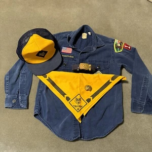 Vintage Cub Scout Scarf, Shirt, Hat, Belt, Slide 1950"s era - Picture 1 of 5