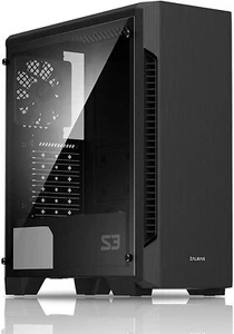 Zalman S3 TG ATX Mid-Tower PC Case, 3 x 120mm Fans Pre-Installed, Tinted Temp... - Picture 1 of 10