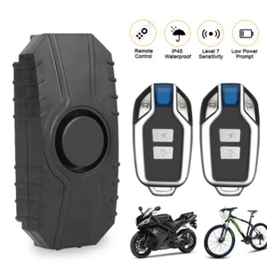 Motorcycle Bicycle Alarm 113dB Loud Vibration Sensing Wireless w/Remote Control - Picture 1 of 26
