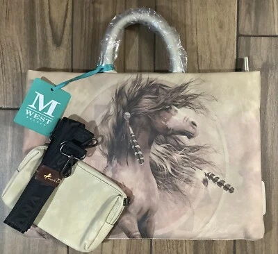 Montana West Horse Print 15 pulgadas Funda para Laptop Bolso Mensajero con Mini Bolso Foto 1 de 4