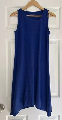 Eileen Fisher Dress Hemp Blend Midi Blue Size XS - Image 1 of 4