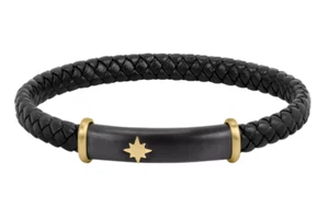 Bracciale Uomo SECTOR BANDY Cuoio Nero Chiusura Calamita Comoda e Veloce SZV54 - Picture 1 of 4