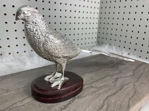 EPNS Pheasant Made in India Tail Feathers Closed Bird Centerpiece Brand New - Picture 1 of 10