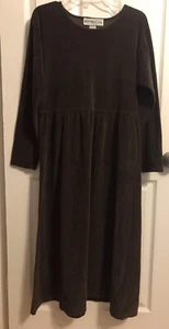 VTG BOMBACHA By Sweet Baby Jane Dress Chocolate Brown Velour Midi-length Classic - Picture 1 of 5