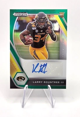 2021 Panini Prizm Draft Picks Green Prizm #DPA-LRO Larry Rountree III AUTO RC - Image 1 of 2