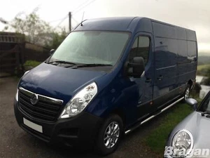 Side Bars + 3 Step Pads - Tapered Ends To Fit Nissan Interstar 2003 - 2010 MWB - Picture 1 of 1
