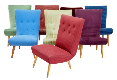 HARLEQUIN SET OF 8 SCANDINAVIAN MODERN LOUNGE CHAIRS Cover