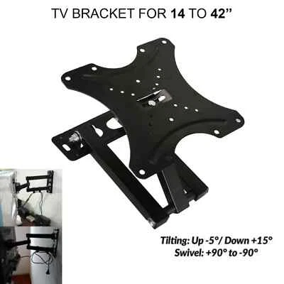 TV Wall Mount With Strong  Mount Tilt Swivel Bracket 14-42" LED LCD Plasma UK - Image 1 of 4