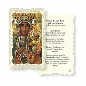 Our Lady of Czestochowa - Prayer Our Lady - Scalloped paperstock Holy Card - Picture 1 of 4