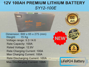 Beyond Outdooor SY12-100E 12V 100AH Lithium Battery LIFEPO4 Deep Cycle Battery