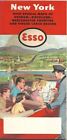 1954 ESSO STANDARD OIL Road Map NEW YORK Finger Lakes Westchester Albany Buffalo