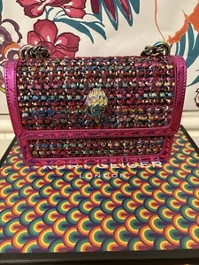 Kurt Geiger “Shoreditch” Metallic Pink & Material Bag RARE Design - Picture 1 of 7