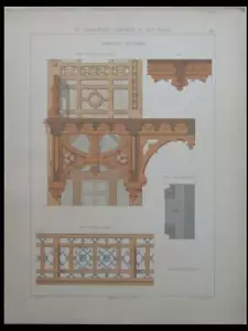 SOULAC, FRAME OF A HOTEL - 1880 - ARCHITECTURE ENGRAVING - Picture 1 of 1