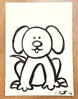 CHRIS ZANETTI Original Ink Sketch Drawing DOG Pet Puppy Animal 8'x6' Signed Art