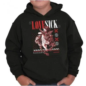 Valentine's Day Love Sick Baby Angel Statue Youth Hooded Sweatshirt Boy or Girl - Picture 1 of 7