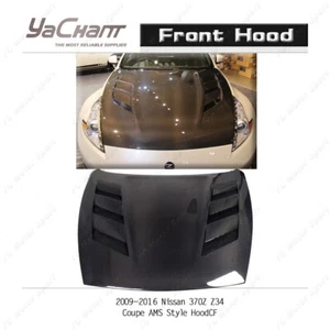 Kit capó delantero de carbono para 09-16 Nissan 370Z Z34 cupé estilo AMS cubierta capó - Imagen 1 de 24