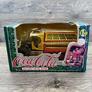 ERTL 1994 Coca-Cola Delivery Stake Truck Die-Cast Metal Bank Christmas Greetings - Picture 1 of 9