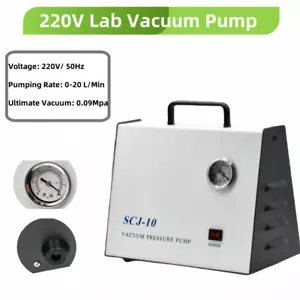 220V Lab Vacuum Pump Oilless Laboratory Vacuum Filtration Pump w/ Silicone Tube - Picture 1 of 14
